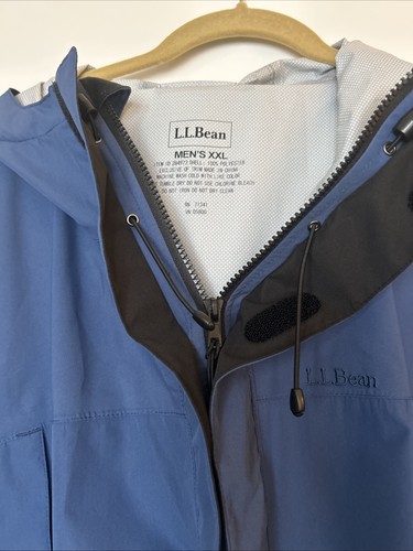 L.L. Bean Rain Jacket Men’s XXL Navy Blue, Shell, Hooded, ID 284973 - Picture 7 of 8