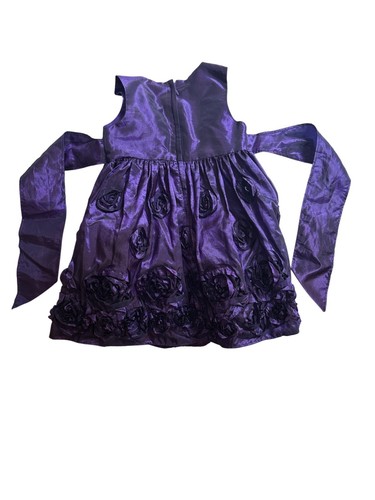Bonnie Baby Größe 12 Monate lila ärmelloses Rosettenkleid mit Schleife Akzent & voll - Bild 9 von 10