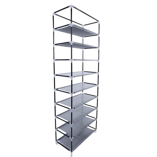 Fashionable Space-saving Non-woven Fabric Shoe Rack 9 Cubes Gray Organizer - Picture 9 of 12