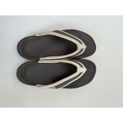 Adidas Women's Size 6 Flip Flops Thong Sandals Black White - Picture 5 of 5