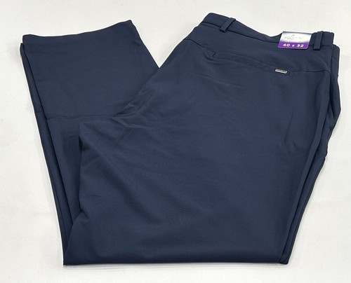 Greg Norman Men’s Performance Flex Waistband Snap Button Pants, Blue, Size 40X32 - Picture 2 of 7