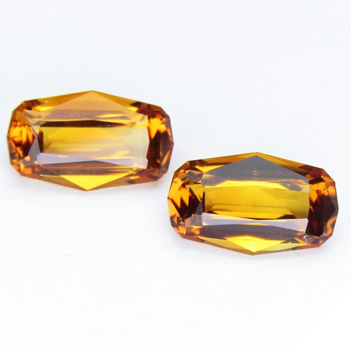3.42Ct Sparkling Natural Citrine 10x6mm Fancy Cushion Cut Matching Pair Gemstone - Picture 6 of 6