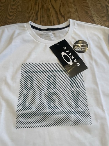 Camiseta OAKLEY Blanca Gris Desenfocada Manga Corta Talla XL Performance Hydrolix Nueva con Etiquetas - Imagen 2 de 4
