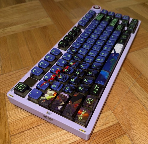 Custom Evangelion EVA-01 Leobog Hi75 Aluminum Mechanical Keyboard + Extras - Picture 3 of 8