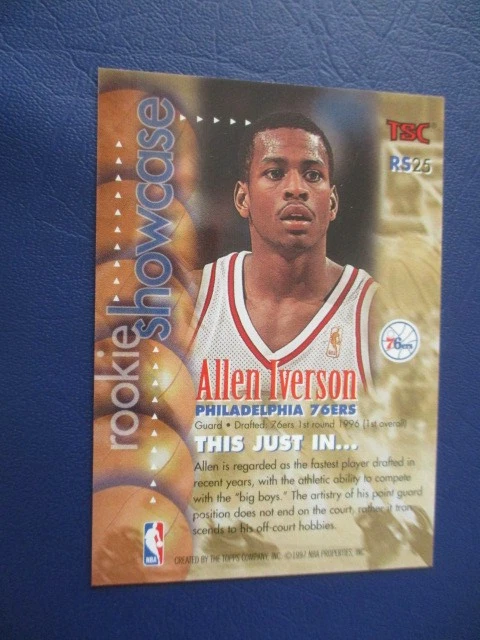1996-97 Stadium Club RS25 Allen Iverson Rookie Showcase Hologram 76ers HOF SP RC - Image 3 of 3