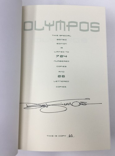 Dan Simmons 2 Volume Ilium & Olympos Subterranean Press Signed Limited Leather - Imagen 9 de 10