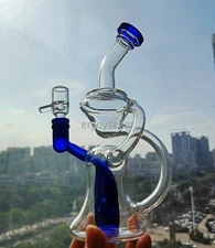 Blue Egg rig matrix Honeycomb bong Glass Waterpipe Smoking Recycler with 14MM