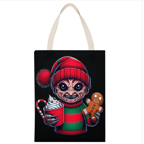 Borsa natalizia Freddy Krueger Nightmare on Elm St stampa su 2 lati 14 x 18 - Foto 2 di 4