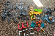 Lot of Thomas the Train Track Master Track Pieces 70 Pieces Mixed Gray Bridge