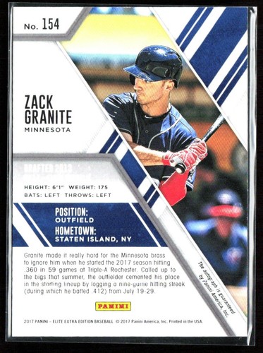 Zack Granite 2017 Panini Elite Extra Edition Autographs Tie-Dye Auto /10 #154 - Picture 2 of 2