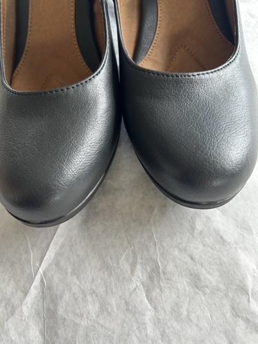 Eurosoft Sofft Black Leather Mary Jane Buckle High Heels Shoes Size 11 M - Picture 4 of 7