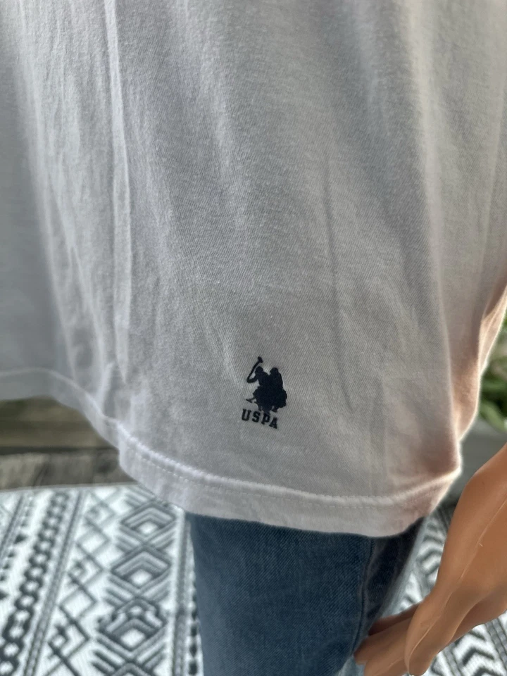 Camiseta polo vintage blanca talla grande Foto 3 de 4