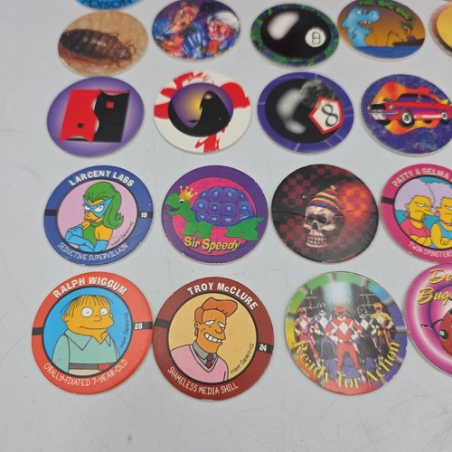 25 Pogs / Milk Caps 1990s Retro Nostalgia Mix Simpsons Power Rangers - Picture 5 of 6