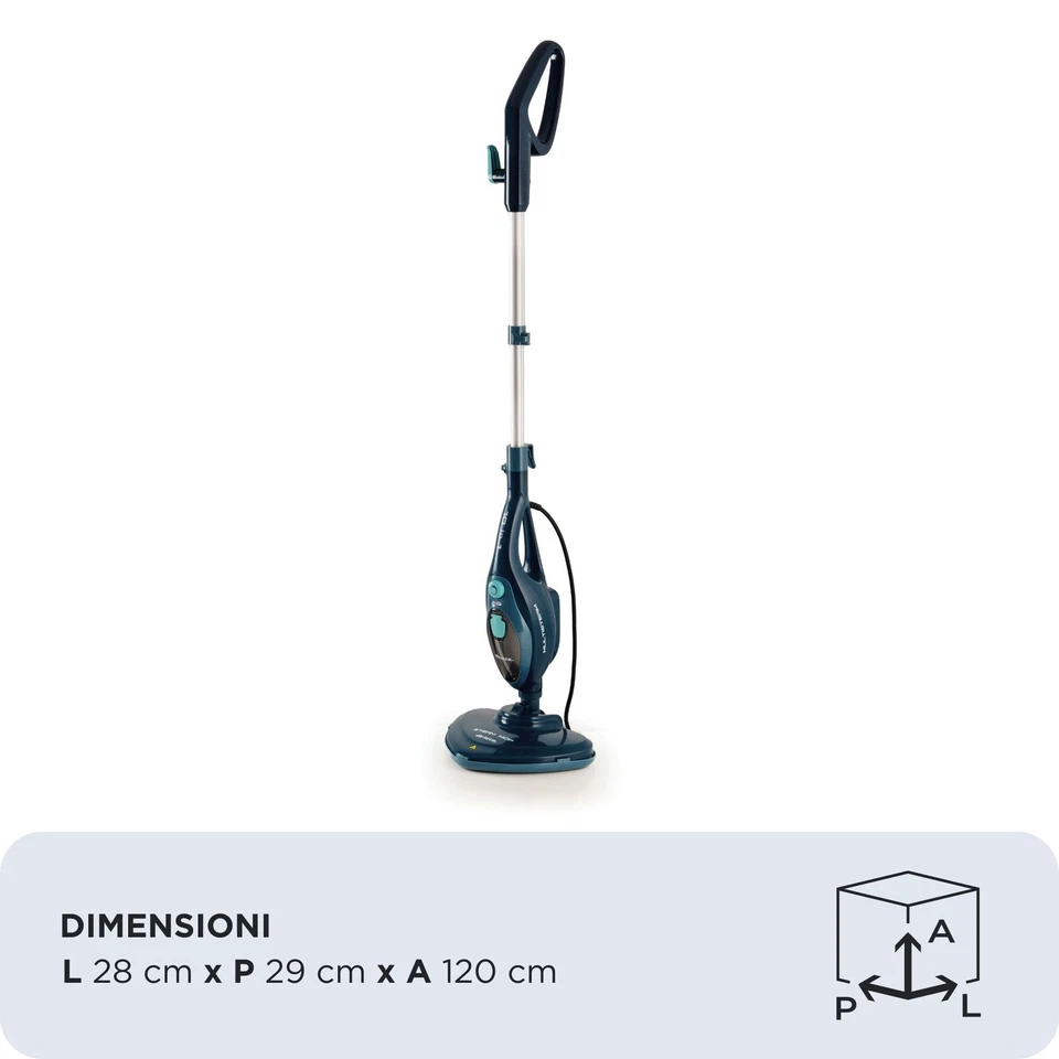 Ariete 4164 SteamMop 10in1 Scopa vapore accessori Autonomia illimitata 1500W Blu - Immagine 3 di 4