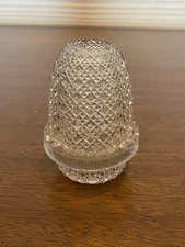 VTG Clear Diamond Pattern Small Glass Fairy Lamp 4"H