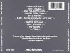 STEVE WARINER - GREATEST HITS [MCA] NEW CD