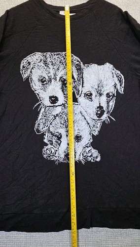 VTG 70s 80s Nancy Scott Pullover Puppy Dog Shirt Sz 44 Black 3/4 Sleeve USA Made - Picture 11 of 17