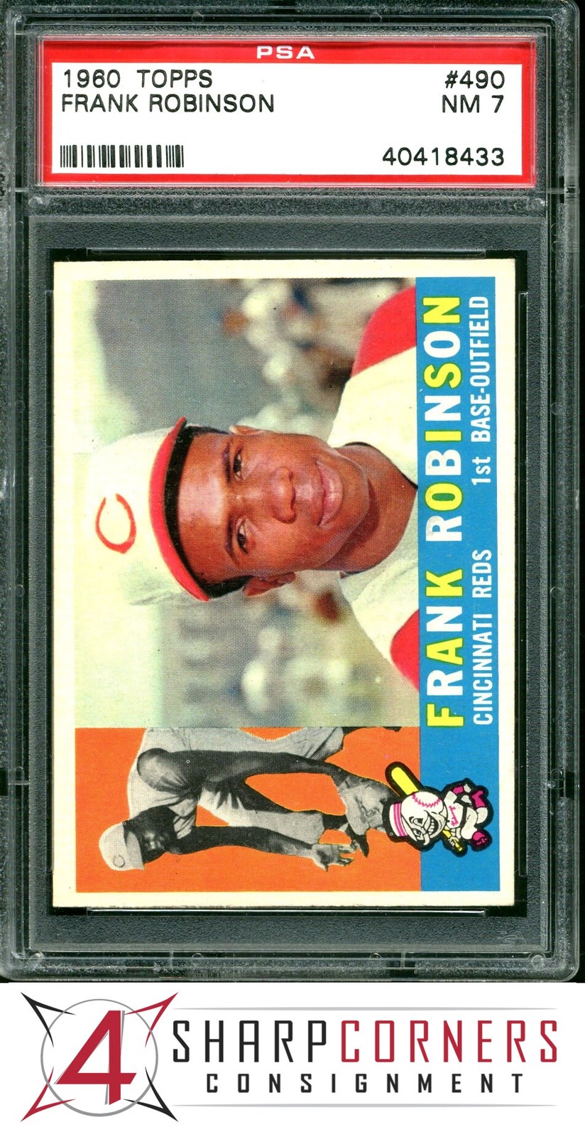1960 TOPPS #490 FRANK ROBINSON REDS HOF PSA 7