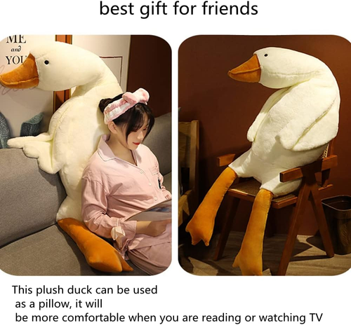Goose Stuffed Animal Pillow Toy, Cute Giant White Goose Stuffed Animal Duck Plus - Picture 5 of 12