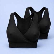 Medela Maternity & Nursing Sleep Bras Black Size M Twin Pack NEW RRP £38