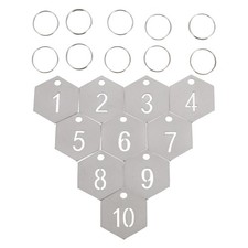  10pcs Metal Numbered Tags: 1-10 Numbered Stainless Steel Key Tags - Keychain