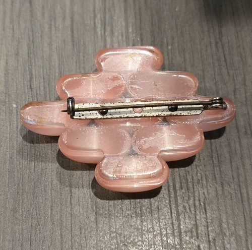 MCM LUCITE MOONGLOW ROSA GEOMETRISCHE BROSCHE - Bild 5 von 8