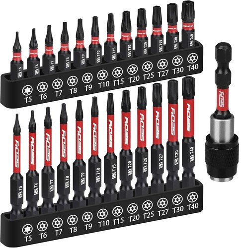 25-teiliges Torx Bit Set, 1 Zoll & 2,5 Zoll Sicherheit manipulationssicher Torx Schlagschrauber B - Bild 1 von 8