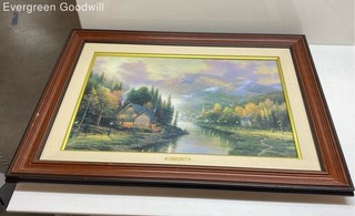 Framed Canvas Print by Thomas Kinkade "Simpler Times"