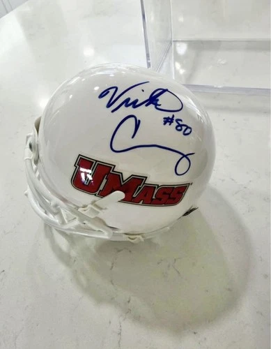 Victor Cruz Autographed UMASS Mini Helmet - Steiner COA