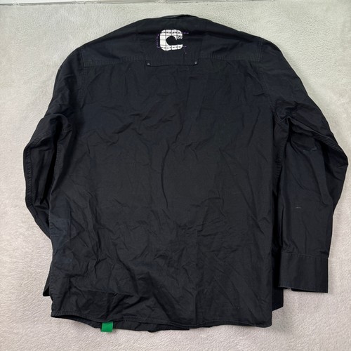 Coogi Australia Button Down Shirt Long Sleeve Patches Black Mens XXL Grunge EUC - Picture 9 of 13