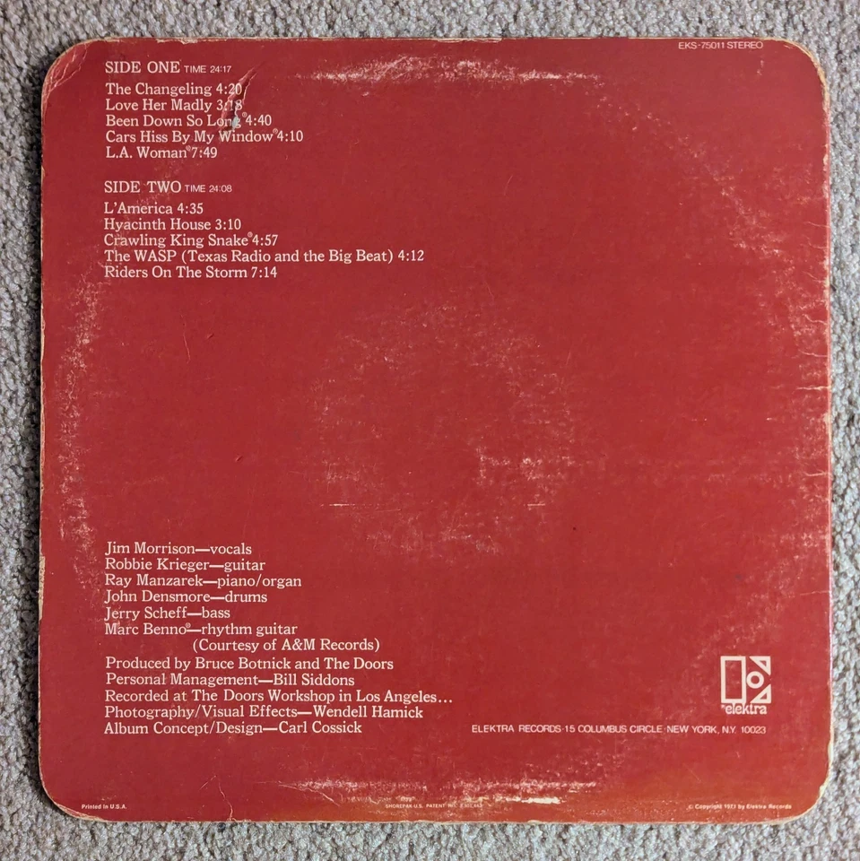 THE DOORS LA WOMAN 1971 LP VINYL  LP ELEKTRA  - Image 2 of 4