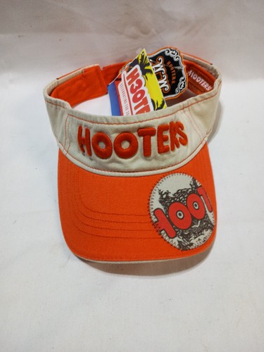 Hooters Naranja Blanco Correa Trasera Bordada Golf Parasol Sombrero Gorra NUEVO CON CALCOMANÍA - Imagen 1 de 9
