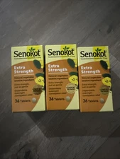 3 Pack SENOKOT EXTRA STRENGTH NATURAL VEGETABLE TABLETS 36 CT X3 Exp 2028