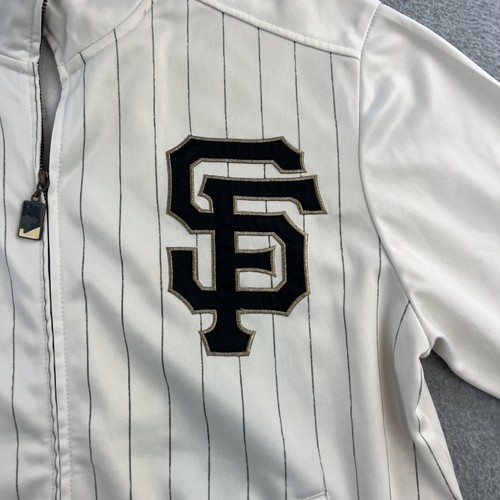 San Francisco Giants Jacket Mens Medium White MLB Baseball Majestic Cooperstown - Picture 7 of 17