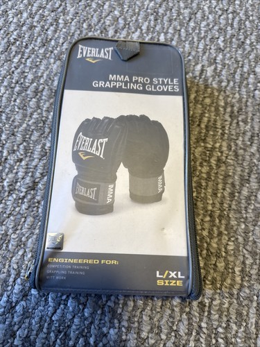 Guanti da Grappling Everlast Pro Style MMA Large/Xtra Large Nero Nuovi - Foto 1 di 3