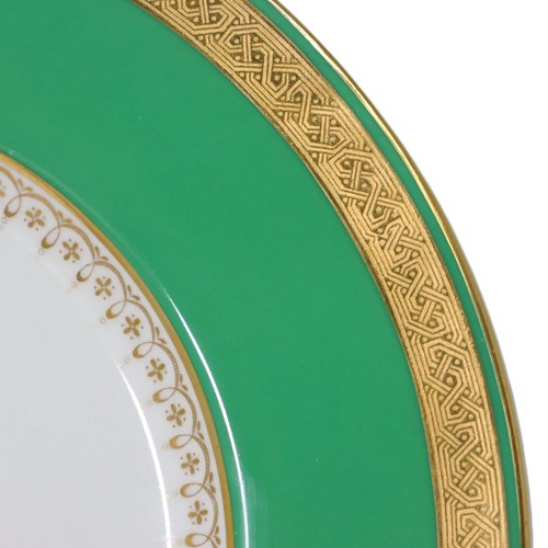 Mintons Tiffany & Co Raised Gold on Green 10.25" Plate G5742 Pattern C. 1880's - Picture 2 of 10