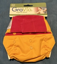 GroVia AI2 Hybrid Diaper Shell – Wacky Mandarin Pink– One Size – NIP / Limited
