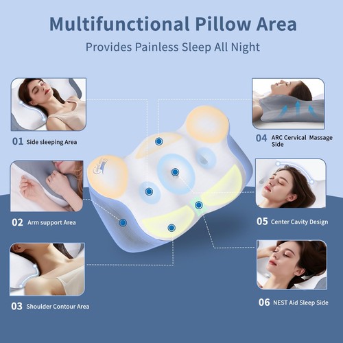 -Cloud Contour Memory Foam Pillow,Ergonomic Design for Sleeping Comfortably a... - Picture 5 of 8