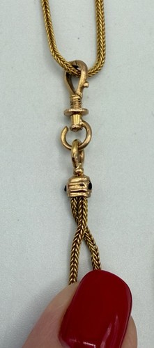 Antique French 18k Gold Slide Watch Chain 76cm Victorian Triple-Strand ca. 1880s - Picture 11 of 13