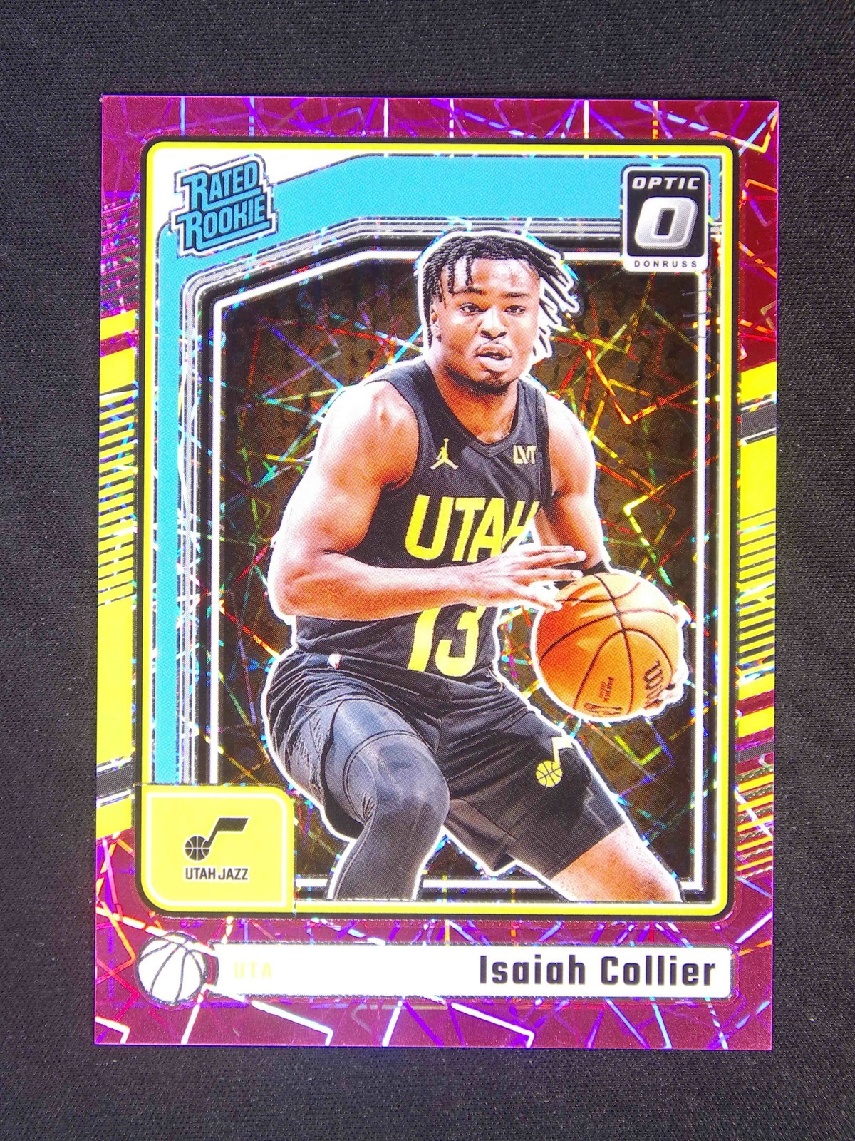 2024-25 Donruss Optic Isaiah Collier #295 RC Pink Velocity Rated Rookie /79