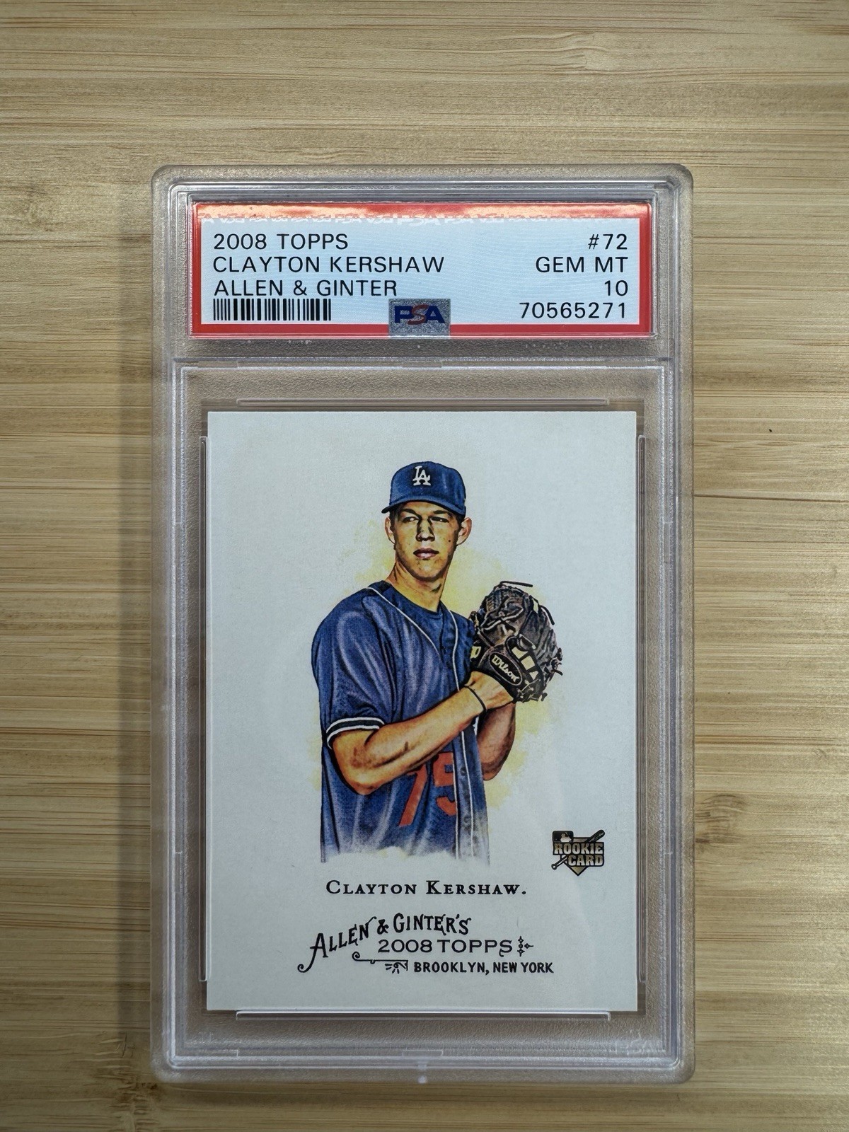 2008 Topps Allen & Ginter Clayton Kershaw PSA 10 RC Dodgers #72 view 1