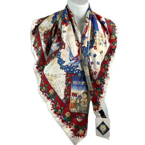 The Tie Rack Victory in Europe Commemorative Satin Square Scarf 34" x 34" - Picture 5 of 14