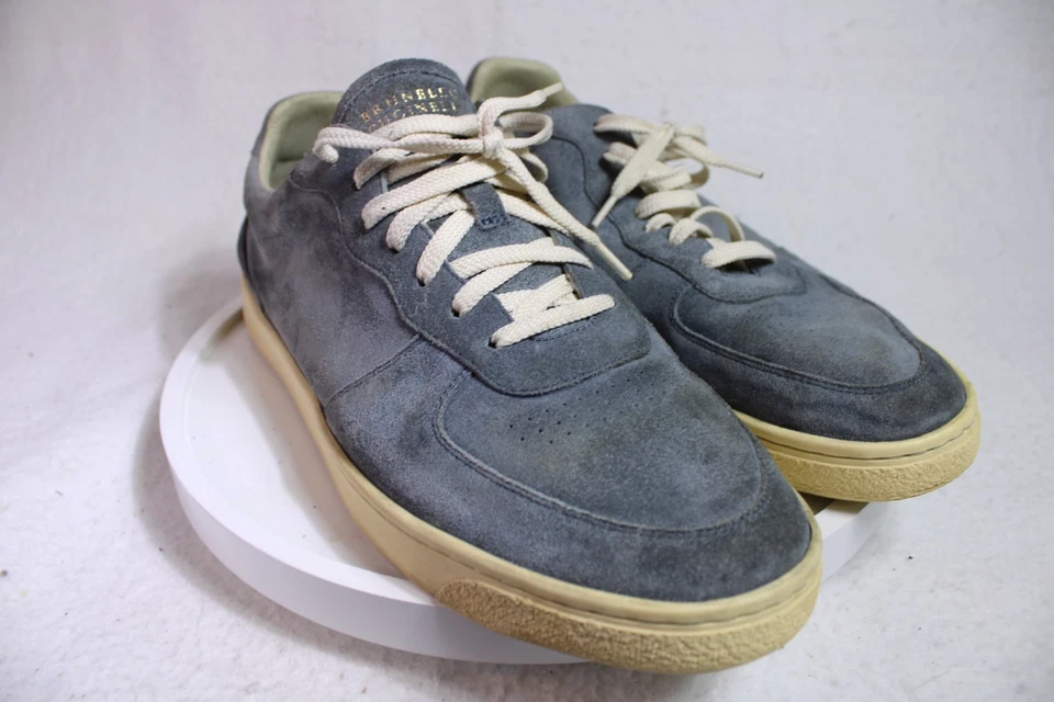 Brunello Cucinelli туфли мужской размер 11 синий замши низкий верхний сделано в Италии (44) - Изображение 2 из 4