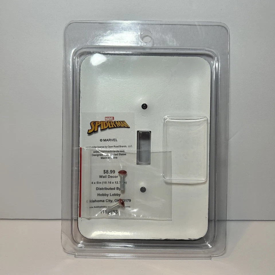 Человек-паук одиночный переключатель пластина домашнего украшения Marvel Comics совершенно новый - Изображение 4 из 4