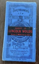 Vintage Bartholomew’s Cloth Map Of The Lincoln Wolds