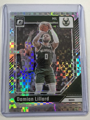 2024-25 Óptico Damian Lillard #83 Checkerboard Holo Prizm SSP Estuche Hit Raro - Imagen 8 de 9