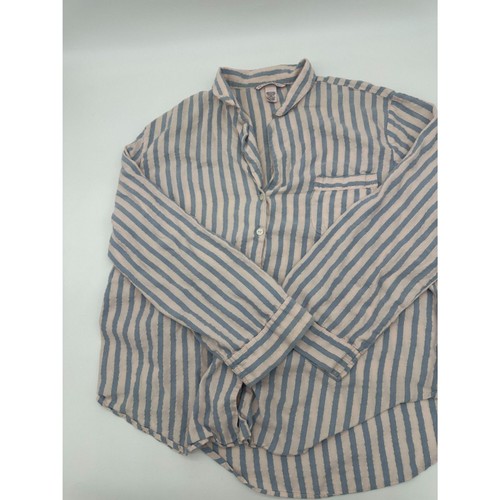 Top de pijama Victoria's Secret para mujer talla M mangas largas con botones a rayas  - Imagen 5 de 8