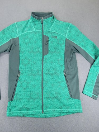 North Face Jacket Mens Small Green Full Zip Fleece Softshell FA17 A37JU Outdoor - Picture 4 of 11