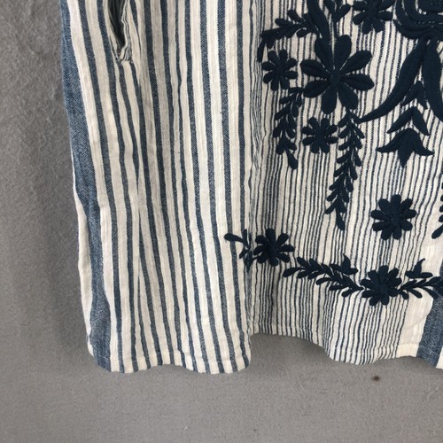 Layerz Clothing Dress Womens Small Striped Embroidered Floral Pockets Boho Summe - Picture 17 of 17