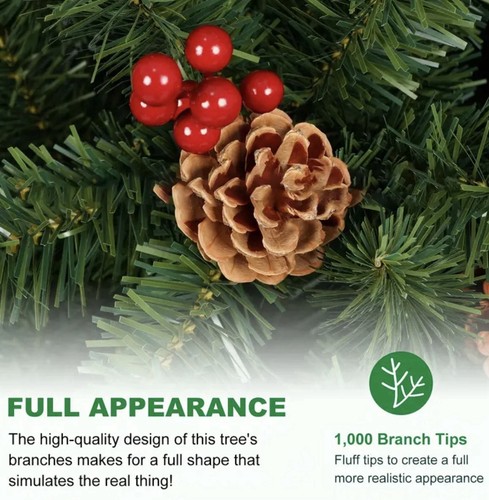 7ft or 8ft Full Artificial Christmas Tree with Realistic Pine Design - HeavyDuty - Picture 4 of 9